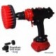 Premium Drill Brush For Professional Cleaning - Stiff, Red, 13 cm