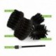 Premium Drill Brush For Professional Cleaning 5pcs.- Ultra Stiff, Black, 13 cm