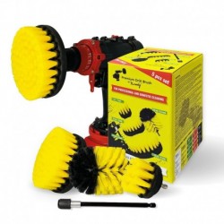 Premium Drill Brush For Professional Cleaning 5pcs. - Medium Soft, Yellow, 13 cm
